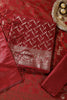 Maroon Colour Zari Woven Silk Unstitched Suit Material