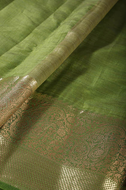 Green Cotton Silk Woven Saree