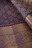 Navy Color Kanjivaram Pure Silk Handloom Gold Zari Saree with Paisley Motifs