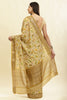Olive Green & Beige Cotton Silk Floral Boota Printed Saree