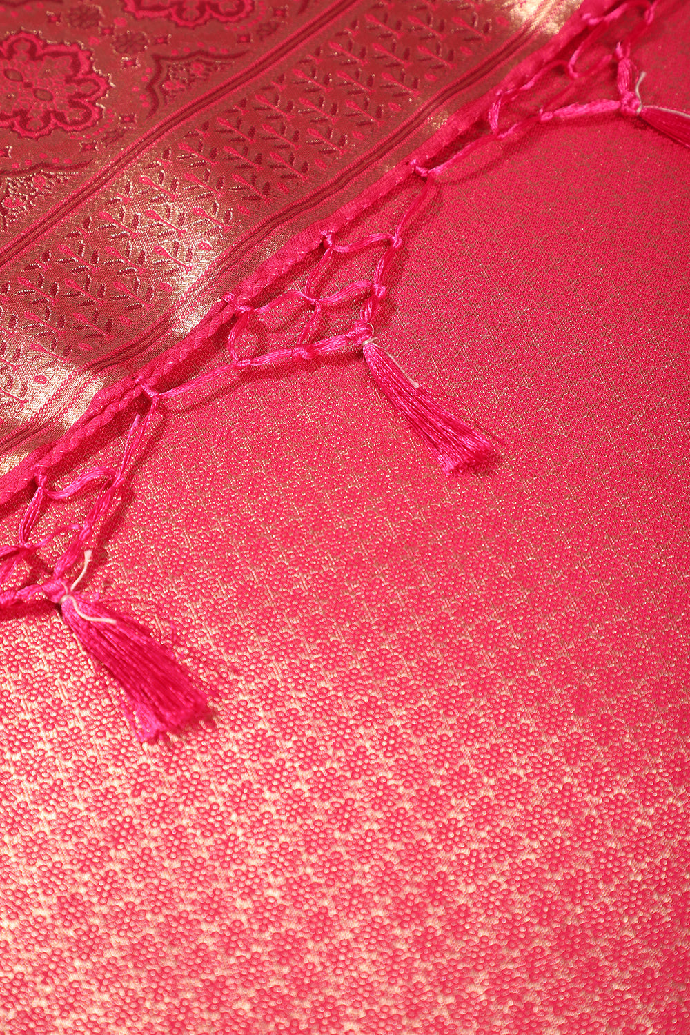 Cherry Colour Silk Zari Woven Saree