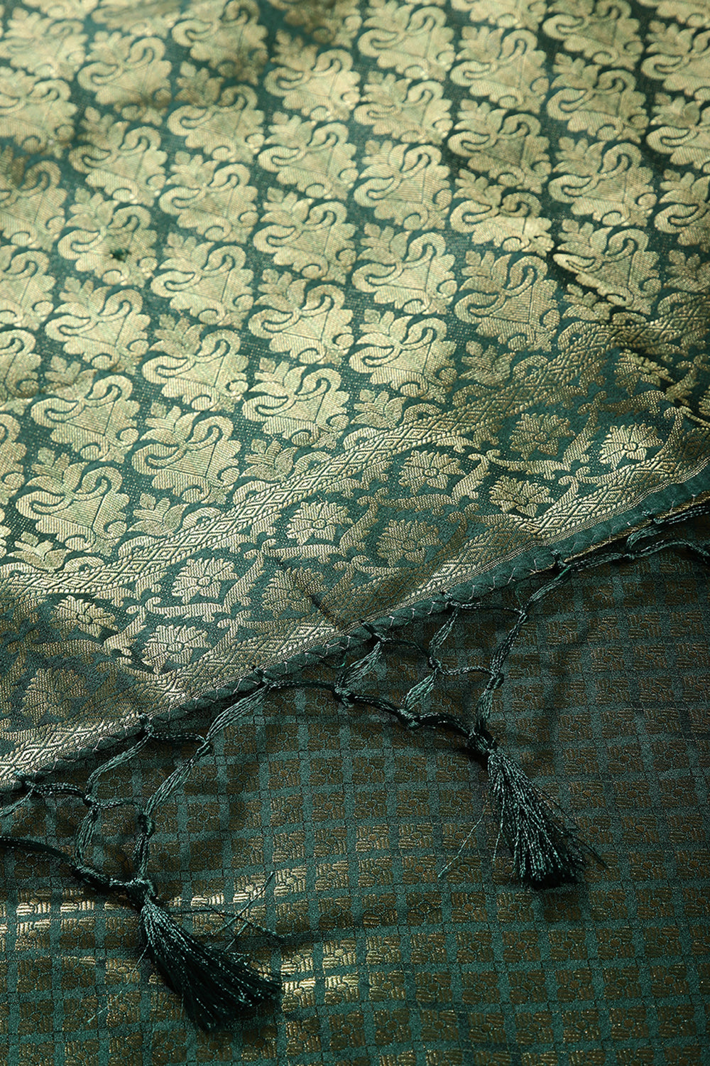 Light Peach & Green Ombré  Silk Zari Woven Saree