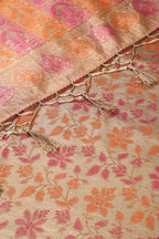 Dark Beige Colour Tussar Woven Silk Saree