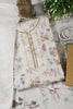 Cream & Fawn Chanderi Cotton Floral Printed And Embroidered Unstitched Suit