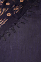 Navy Organza Silk Printed Saree