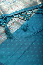 Teal Colour Banarasi Silk Woven Saree