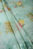 Mint Green Color Floral Printed Chiffon Saree