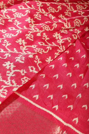 Magenta Pink Color Cotton Silk Printed Saree