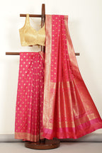Fuchsia Pink Soft Silk Zari and Resham Woven Saree