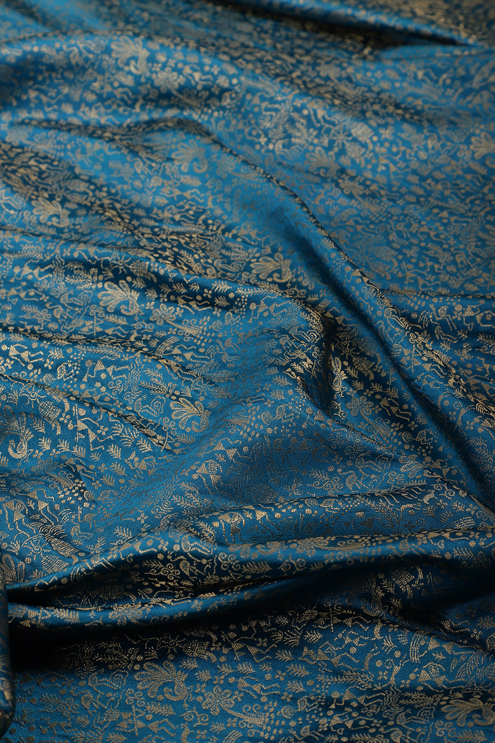 Blue Zari Woven Soft Silk Saree