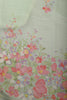 Seagreen Organza Cotton Floral Printed Saree