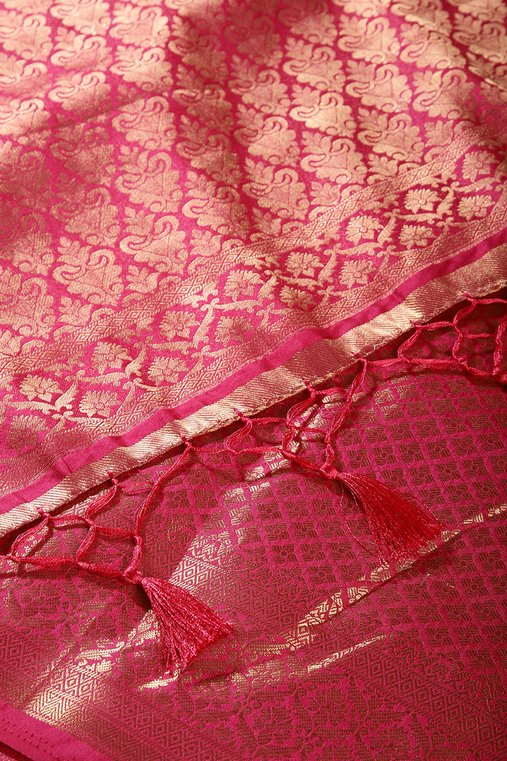 Pista Green & Magenta Ombré  Silk Zari Woven Saree