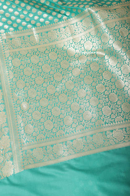 Teal Green Banarasi SIlk Woven Saree