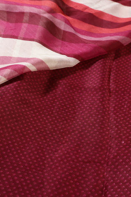 Wine Color Chiffon Printed Saree