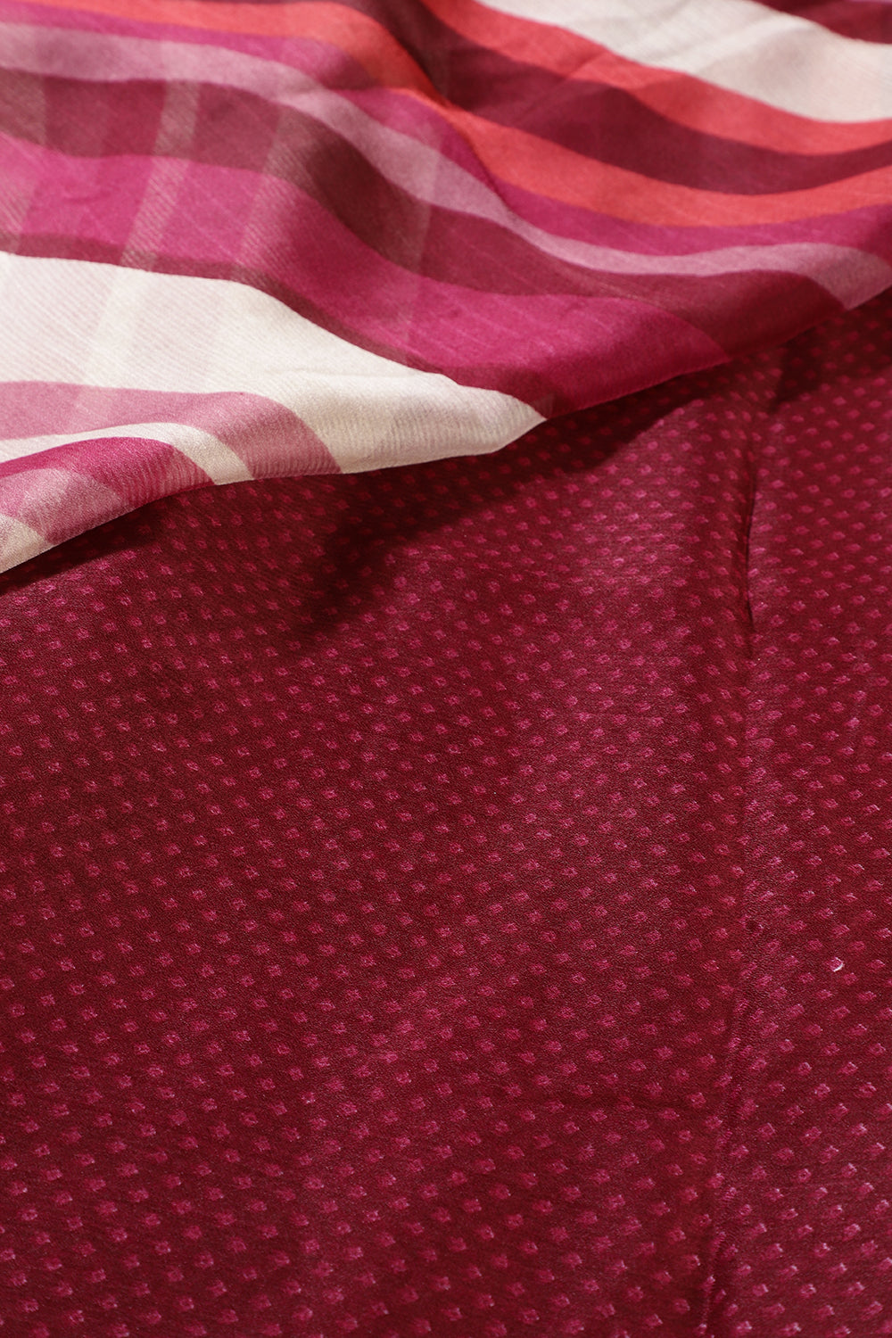 Wine Color Chiffon Printed Saree