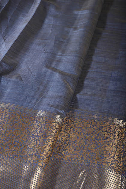 Blue Cotton Silk Woven Saree