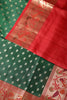 Green Color Pure Handloom Silk Zari & Butti Work Saree with Paithani Border