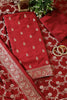 Maroon Banarsi Silk Zari Woven Unstitched Suit