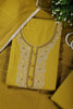Brass Color Cotton Resham Embroidered Unstitched Suit