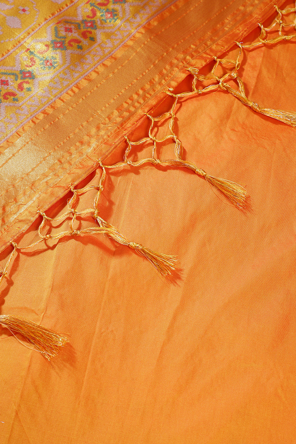 Mustard Silk Patola Woven Saree
