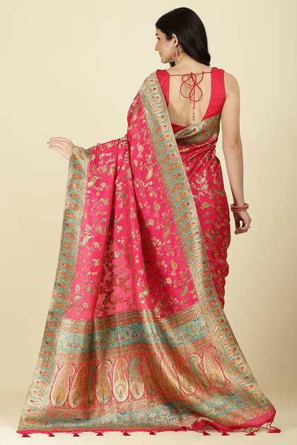 Rani Silk Madhubani Woven Saree