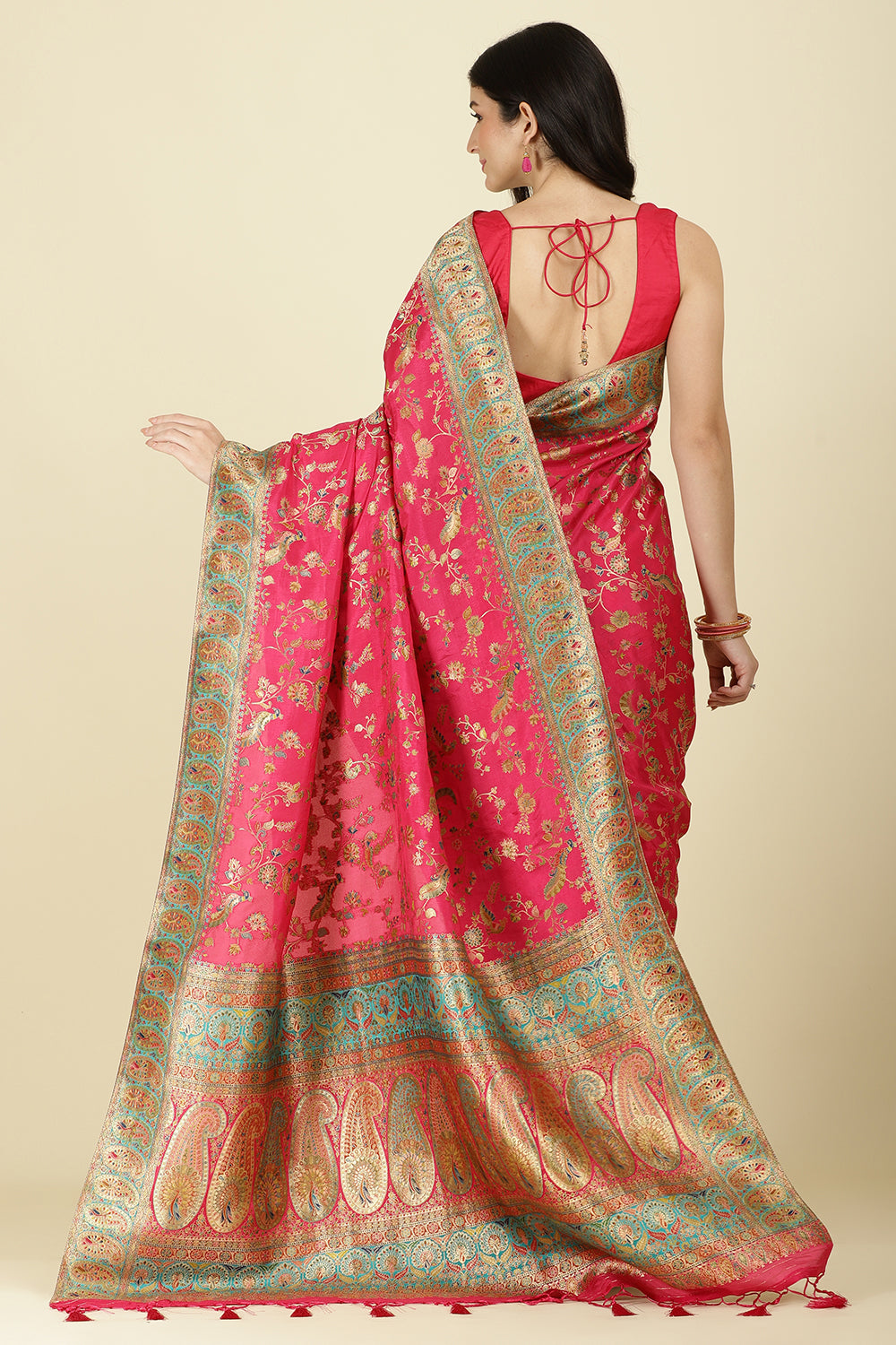 Rani Silk Madhubani Woven Saree