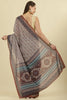 Brown Ajrakh Block Printed Cotton Saree