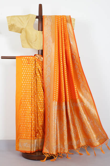 Organe Silk Zari Woven And Swaroski Work Saree