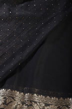 Black Chinon Crepe Swaroski Work Saree