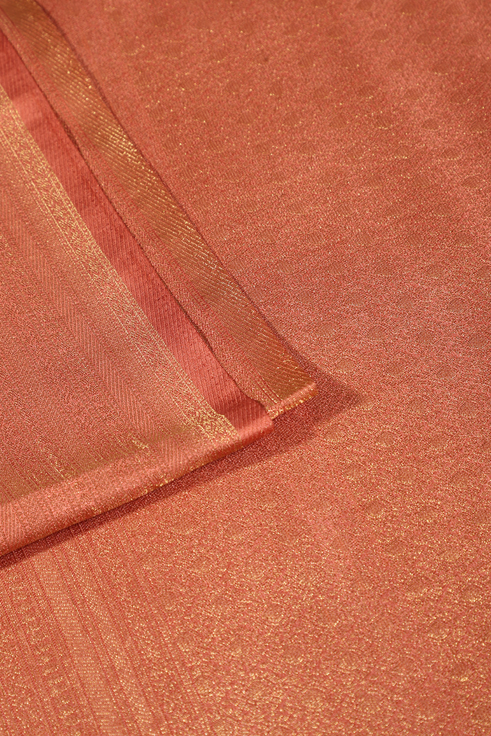 Dark Peach Colour Soft Silk Leheria Zari Woven Saree