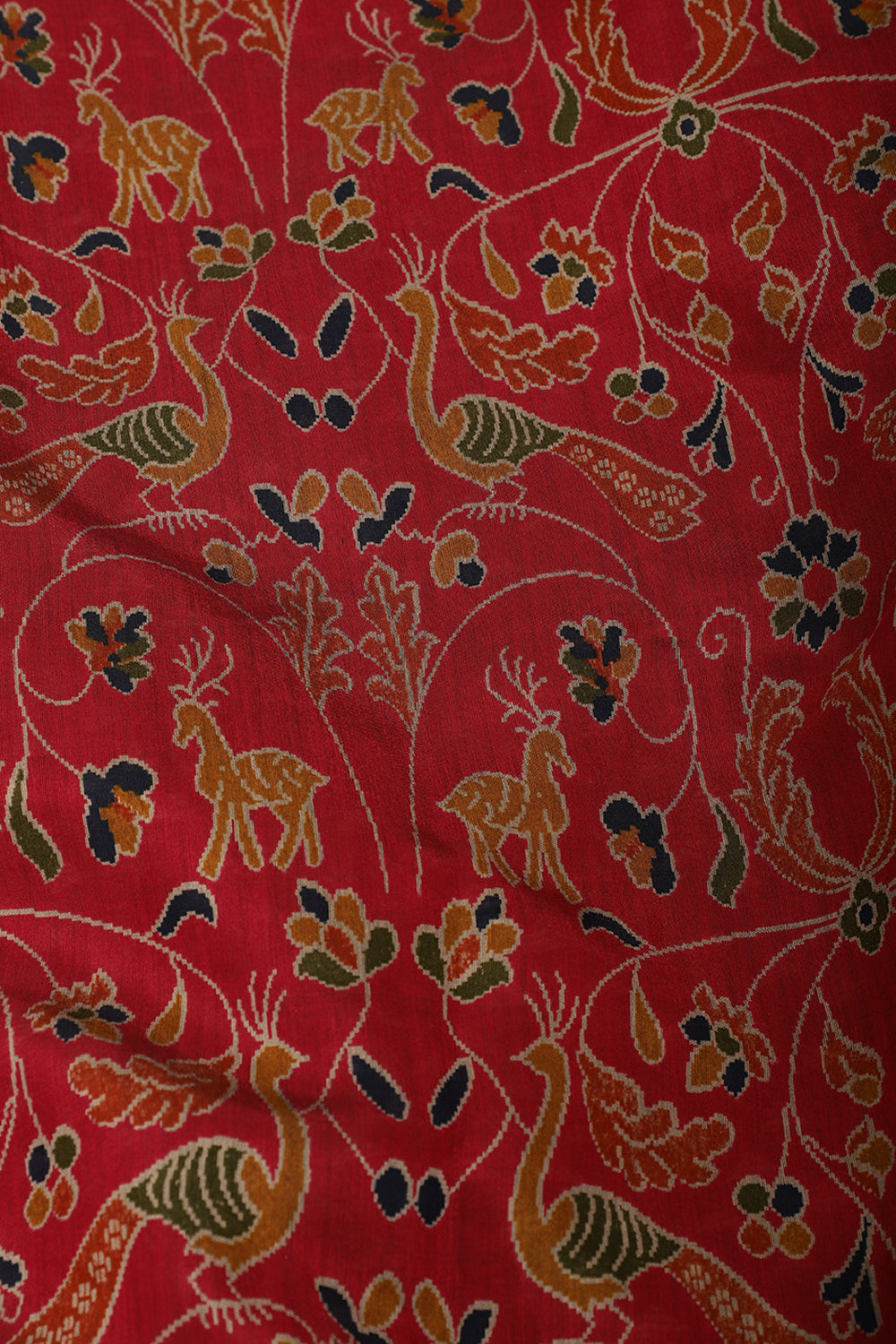 Burgundy Kalamkari Printed Cotton Saree