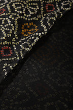 Black Color Chiffon Bandhani Printed Saree