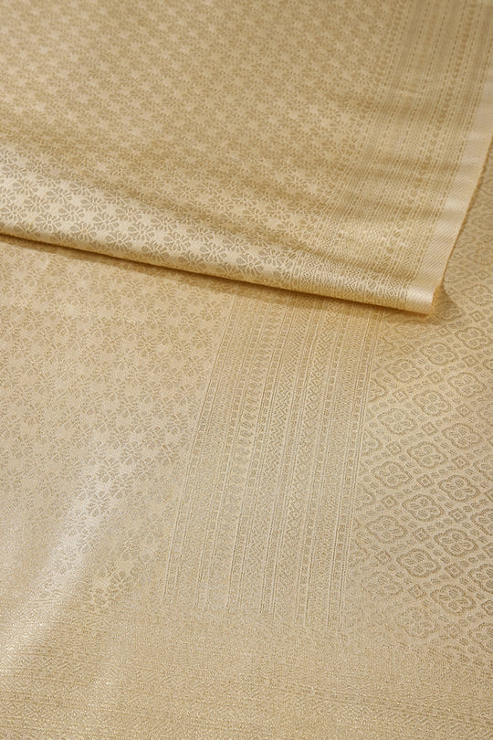 Cream Color South Silk Zari Woven Saree