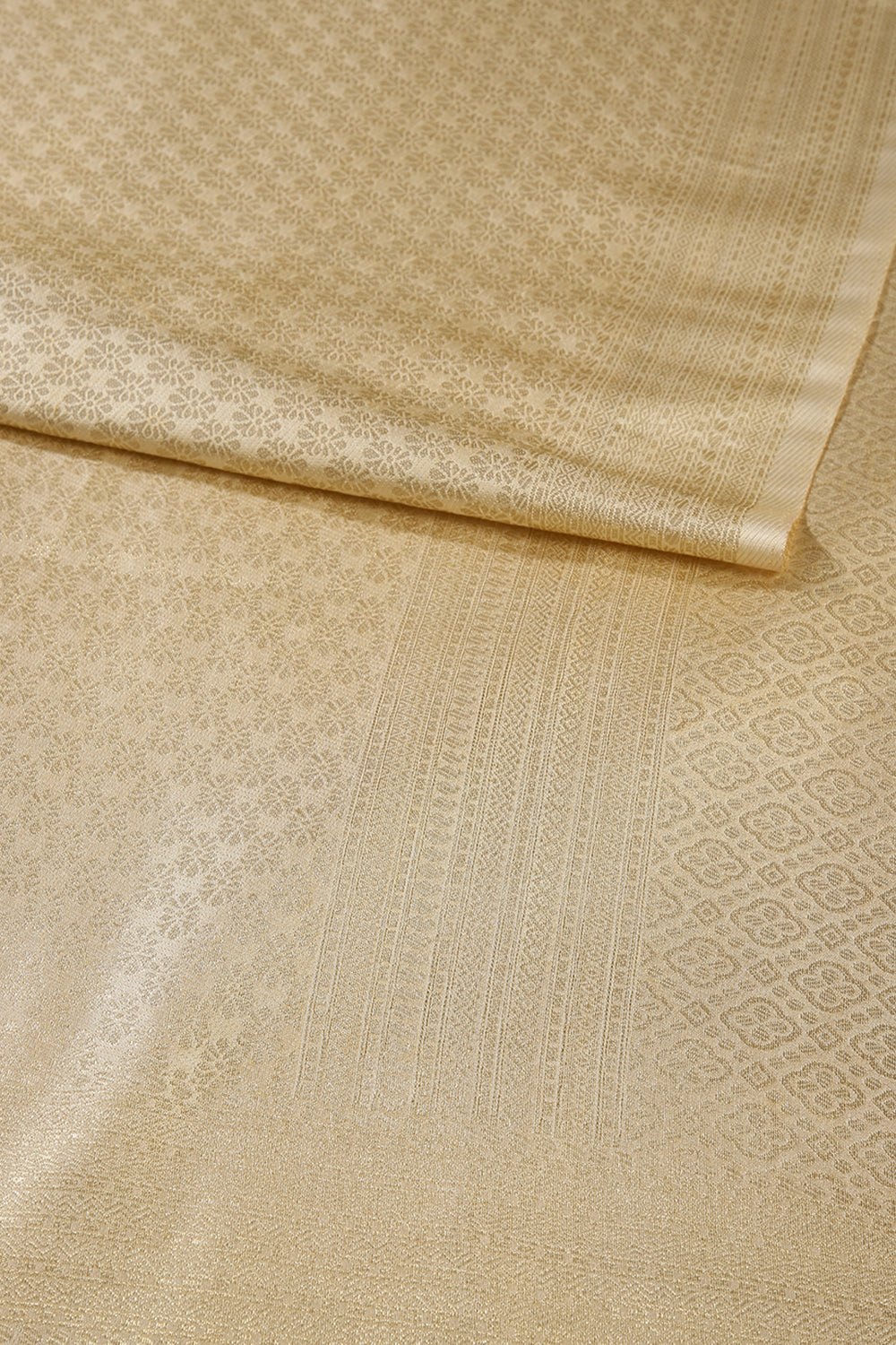 Cream Color South Silk Zari Woven Saree