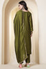 Sage Green Chinone Silk Neck-Embroidered Suit Set