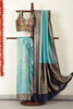 Teal & Navy Dual Toned Soft Silk Zari Woven Saree