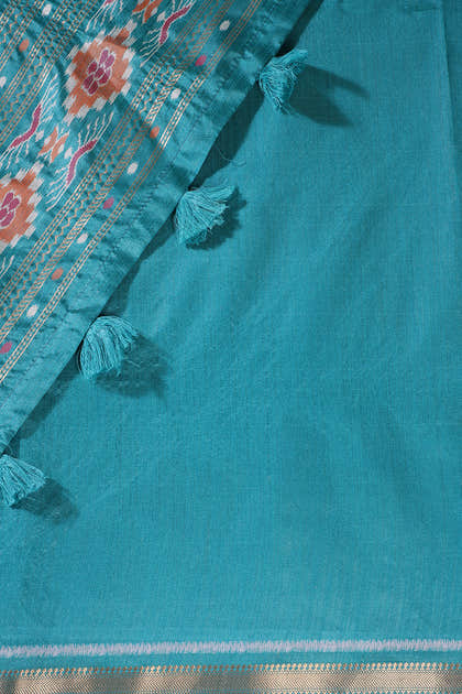 Mint Green Tussar Silk Reham Woven Saree