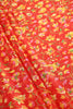 Red Color Chiffon Floral Zari Border Printed Saree