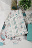 Cream & Terquoise Chanderi Cotton Floral Printed And Embroidered Unstitched Suit