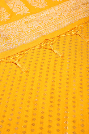Yellow Colour Cotton Silk Zari Woven Saree