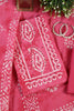 Dark Pink Shibori Printed Unstitched Suit Fabric