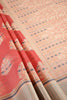 Coral Color Supernet Cotton Woven Saree