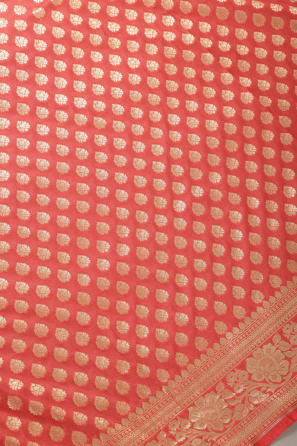 Coral Banarasi SIlk Woven Saree