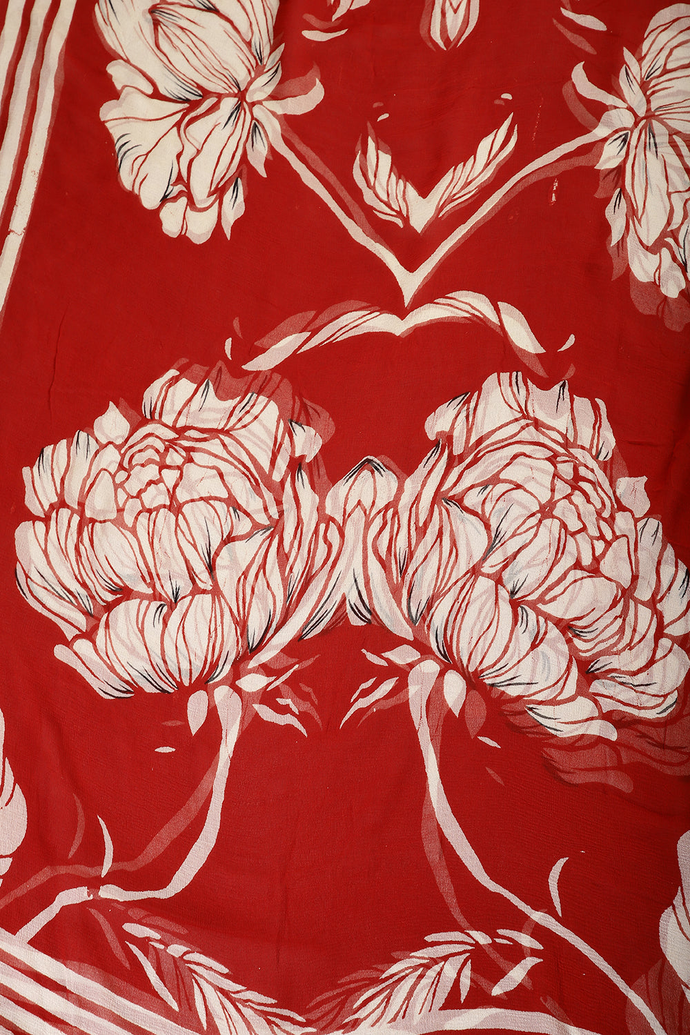 Red Color Cotton Printed Unstitched Suit Material