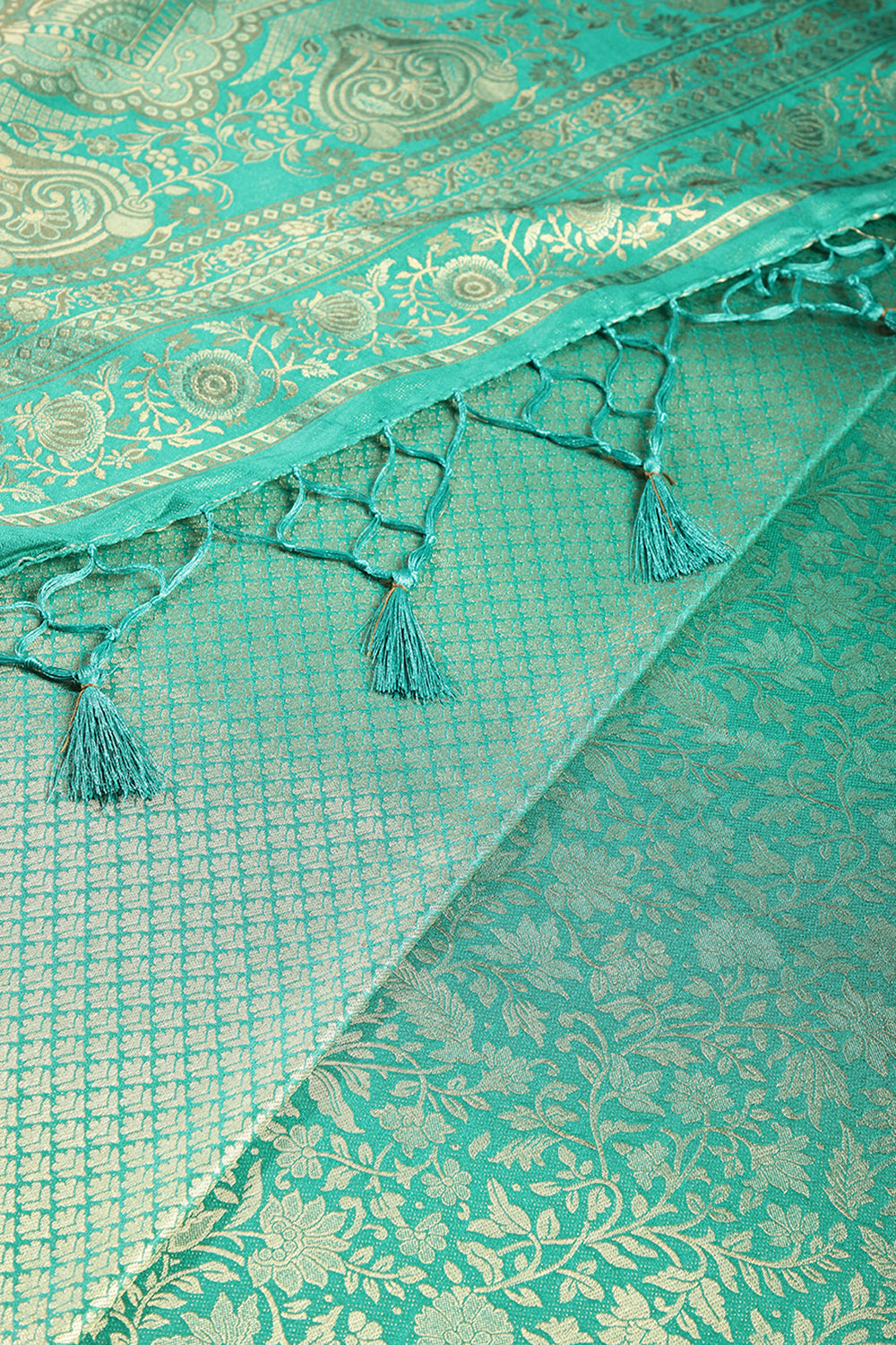 Jade Green Colour South Silk Heavy Woven Saree