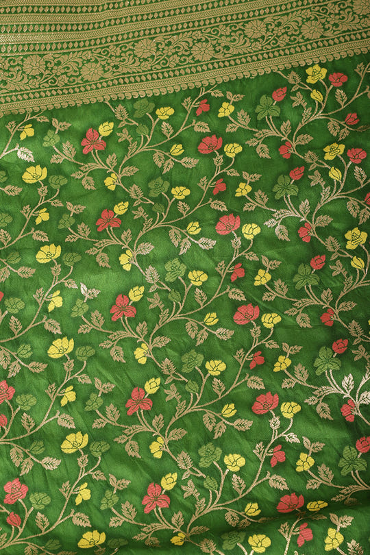 Green Silk Zari & Resham Woven Saree