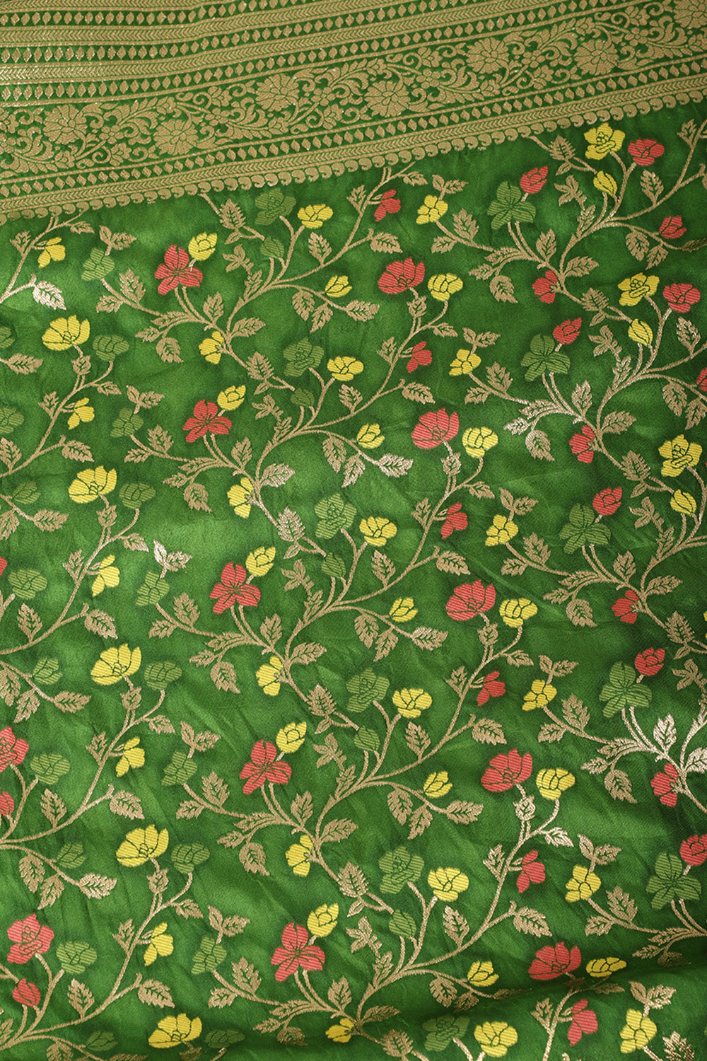 Green Silk Zari & Resham Woven Saree