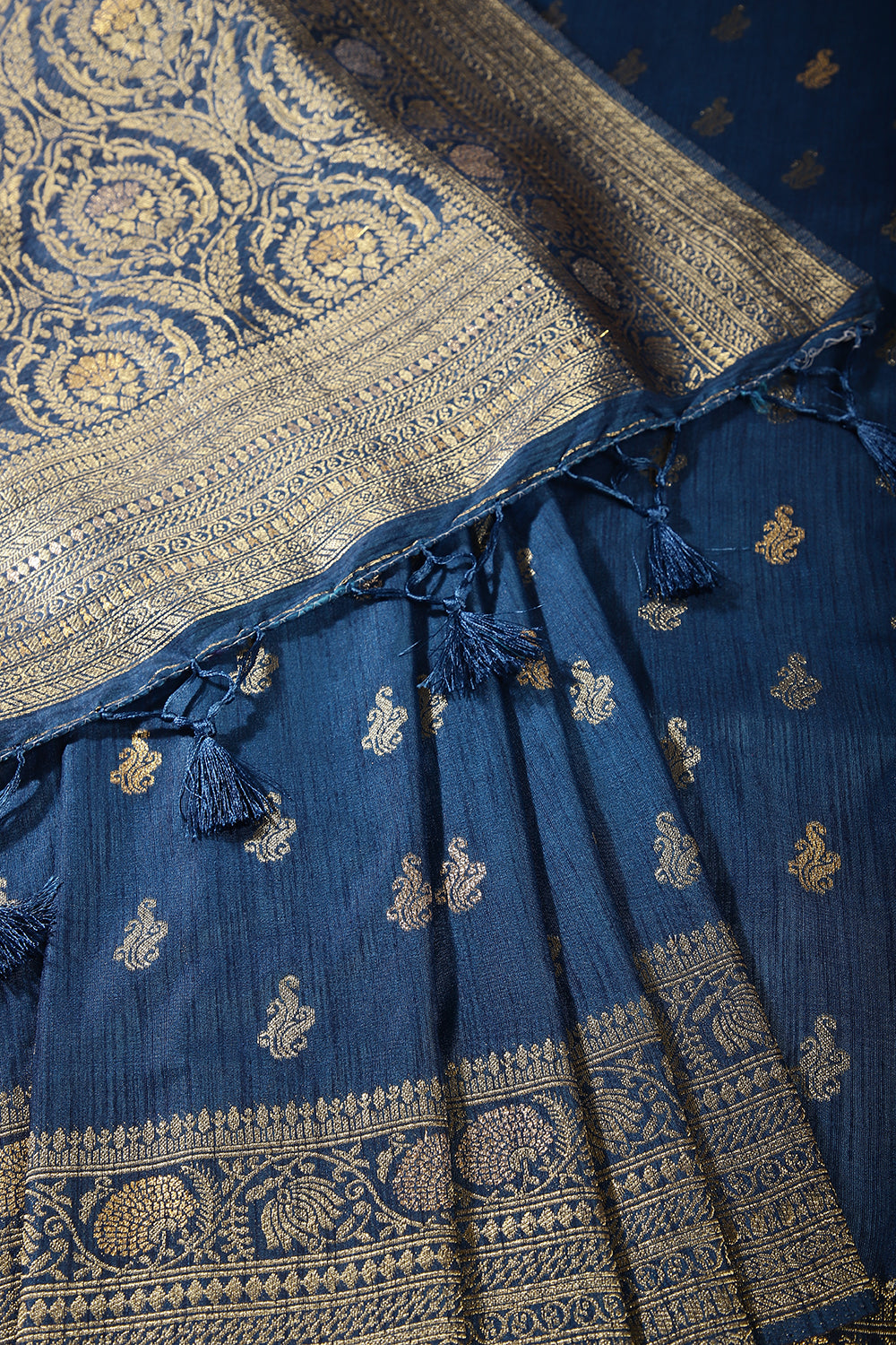 Royal Blue Color Mulberry Silk Woven Saree