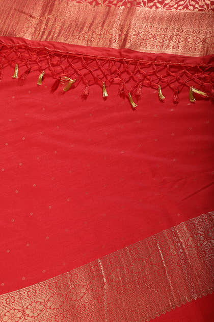 Red Colour Silk Zari Woven Saree