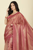 Muted Pink Color Zari Woven South Silk Saree